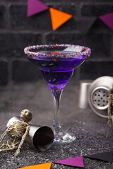 Halloween purple lavender Margarita cocktail