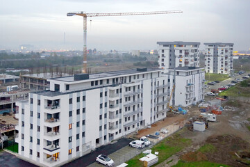 Construction of apartment house residential building real estate