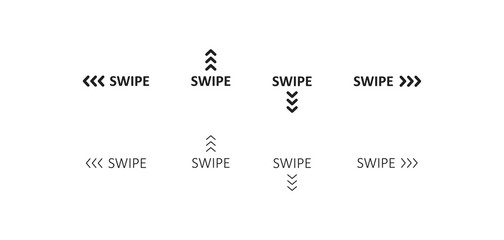 Swipe icon. Up arrow button symbol. Social media scrollsign, slide logo design in vector flat