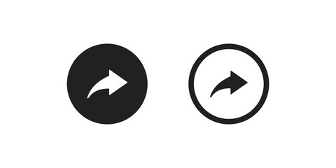 Share arrow icon. Curve, social media button sign in vector flat