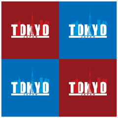 Vector logo, badge, symbol, icon template design Tokyo Theme

