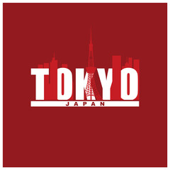 Vector logo, badge, symbol, icon template design Tokyo Theme
