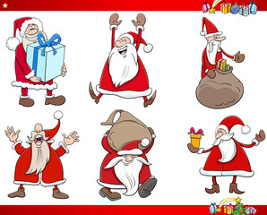 cartoon Santa Claus Christmas holidays characters set