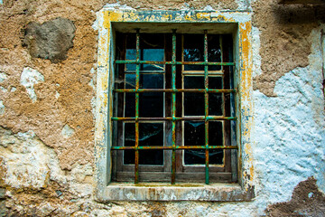 Fototapeta na wymiar window with cobwebs