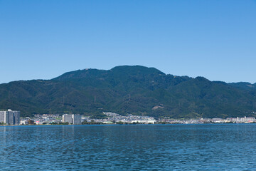 湖上からの比叡山