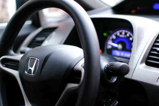 Novi Sad, Serbia - January 26, 2013: Interior detail of eighth generation Honda Civic sedan