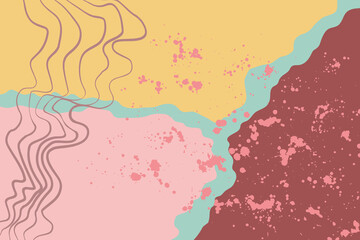 Vector abstract background with copy space. Trendy texture, colors and shapes.