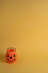 Halloween pumpkin yellow background