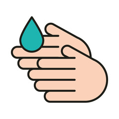 virus protection, wash your hands line and fill icon