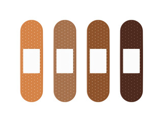 First Aid Band, Diverse Skin Color Skin Patch, Vector Illustration Background