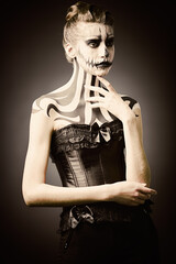 model in black corset