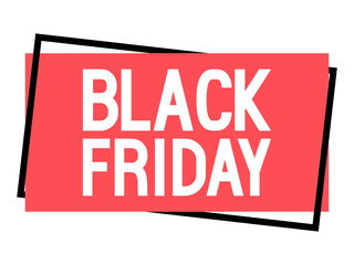 Abstract colorful Black Friday sign. Discount frame banner