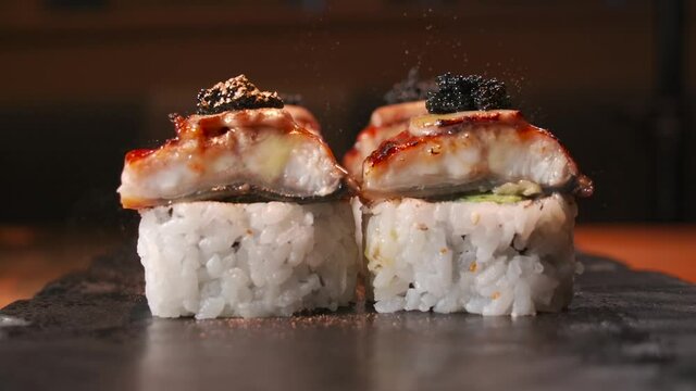 japanese sushi roll on a plate