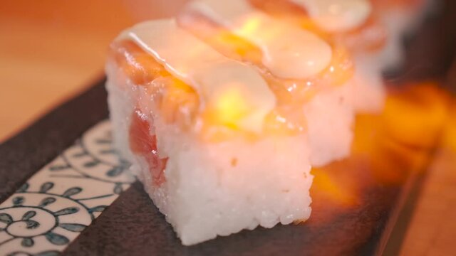 japanese sushi roll on a plate