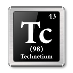 The periodic table element Technetium. Vector illustration