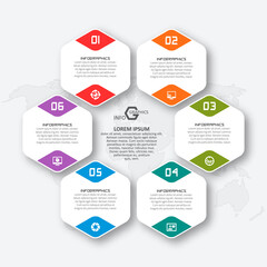 Fototapeta premium Abstract 3D Paper Infographics. Business template .Vector illustration