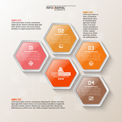 Abstract 3D Paper Infographics. Business template .Vector illustration