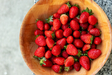 background with delicious and juicy red strawberries
