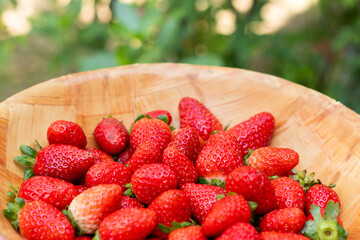 background with delicious and juicy red strawberries