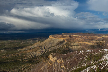Storm clouds over Mesa Verde National Park, Colorado, USA