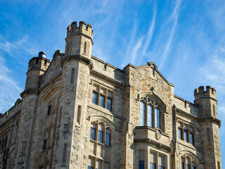 Fototapeta na wymiar Old building against blue sky in Ottawa, Canada