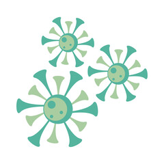 covid19 particles pandemic isolated icons