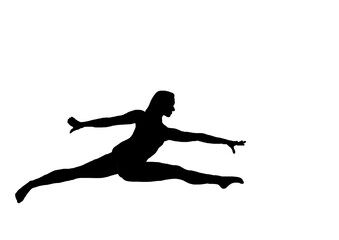 Fototapeta na wymiar sport saut femme silhouette 