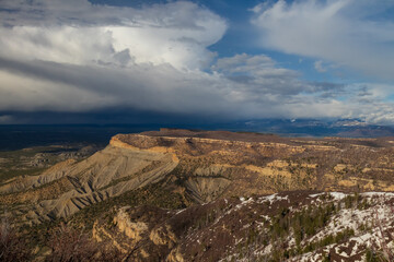 Storm clouds over Mesa Verde National Park, Colorado, USA