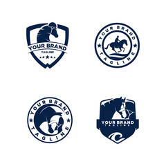 Horse race badge logo set design bundle pack