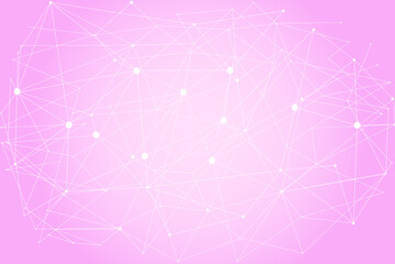 Network abstract connection isolated on pink background. Network technology background with dots and lines. Ai background. Modern abstract concept. Ai vector, network technology