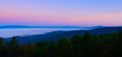Sunrise Colors Over the Shenandoah Valley on an Autumn Morning
