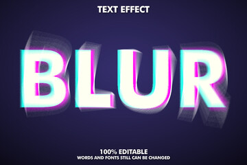Blur text effect, editable glitch text style