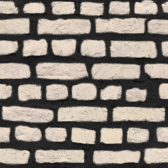 Obraz premium 8K brick wall roughness texture, height map or specular for Imperfection map for 3d materials, Black and white texture