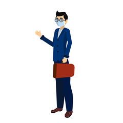 Isolated lawyer wearing a face mask - Vector