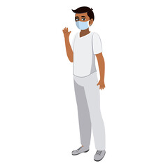 Isolated nurse wearing a face mask - Vector illustration
