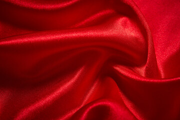 Valentines Day Background, Valentine Heart Red Silk Fabric, Wedding Love - Image