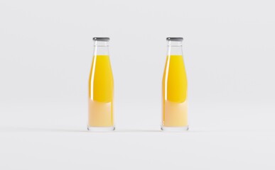 Orange Juice Bottles Mockup 3D Illustration