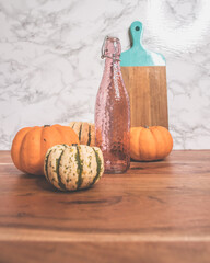 still life with pumpkins and gourds