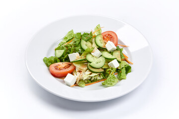 greek salad on the white plate