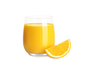 Freshly made orange juice isolated on white