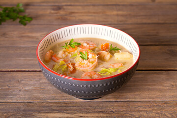 Shrimp chowder with  crab meat