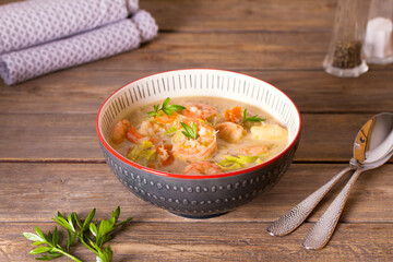 Shrimp chowder with  crab meat