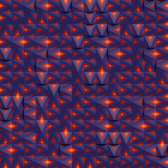 Stylish line art design template with randomly arranged triangles. Orthographic projection. 3d rendering illustration