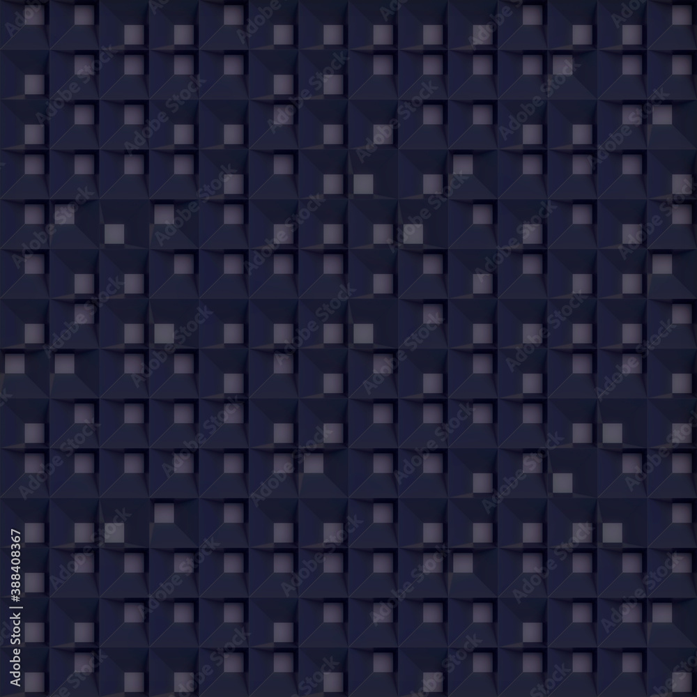 Aufkleber Stylish line art design template with randomly arranged cubic forms. Modern shiny dark pattern 3d rendering illustration