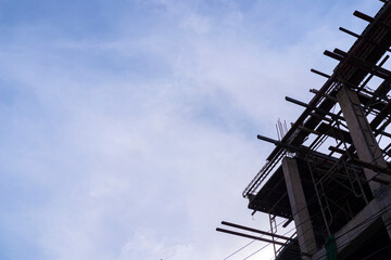 Construction site structure background And new multi-storey buildings Industrial background