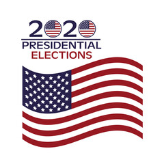 usa elections day poster with flag and lettering