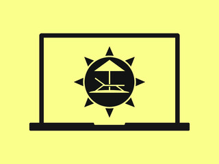 vacation resort on laptop screen