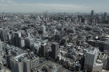 Fototapeta premium Cityscape View of a Dense Urban City in Asia