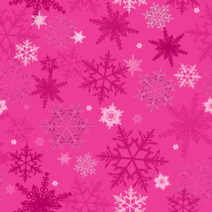 Fototapeta na wymiar Red Tumbling snowflakes pattern