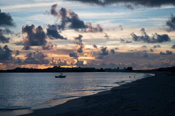 Sunset on Simpson Bay on the Dutch Caribbean island of Sint Maarten